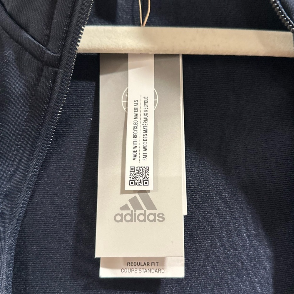 Adidas Ws Essential 3 Stripes Tricot Zip Track Jacket Pockets Raglan Small NWT - Picture 11 of 16